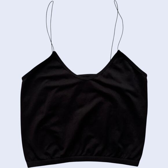 Free People Intimately Skinny Strap Seamless Brami Black Crop Cami M/L - Picture 1 of 5